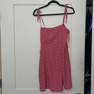 Red and white polka dot summer dress size medium